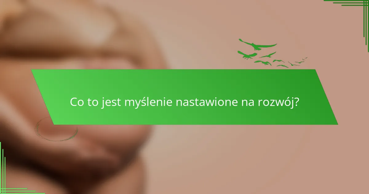 Co to jest myślenie nastawione na rozwój?