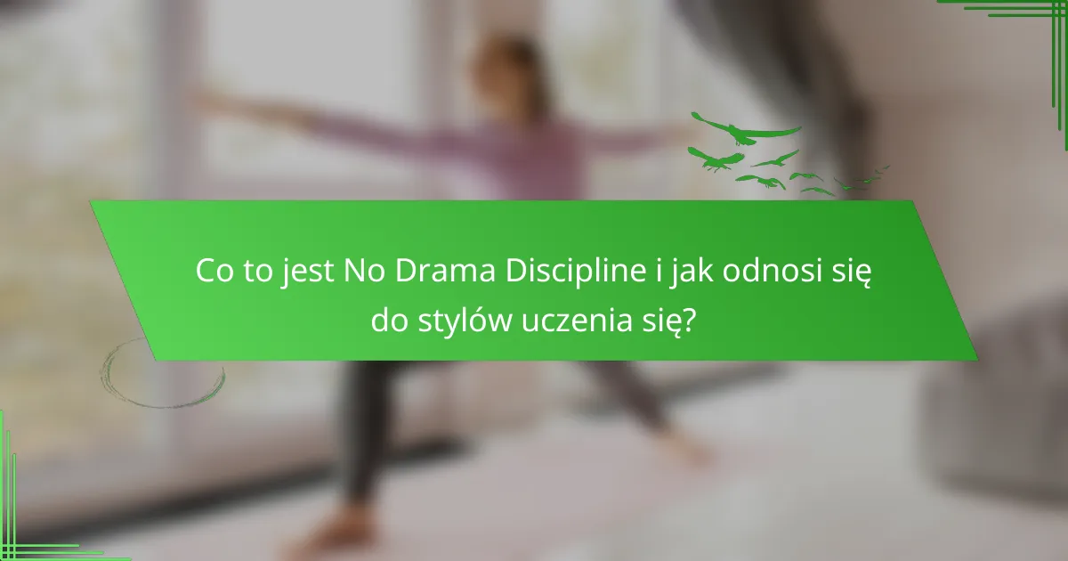 Co to jest No Drama Discipline i jak odnosi się do stylów uczenia się?
