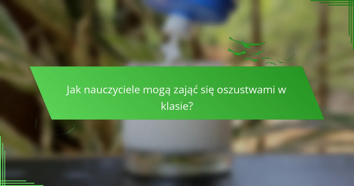 Jak nauczyciele mogą zająć się oszustwami w klasie?