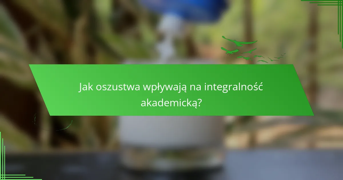 Jak oszustwa wpływają na integralność akademicką?
