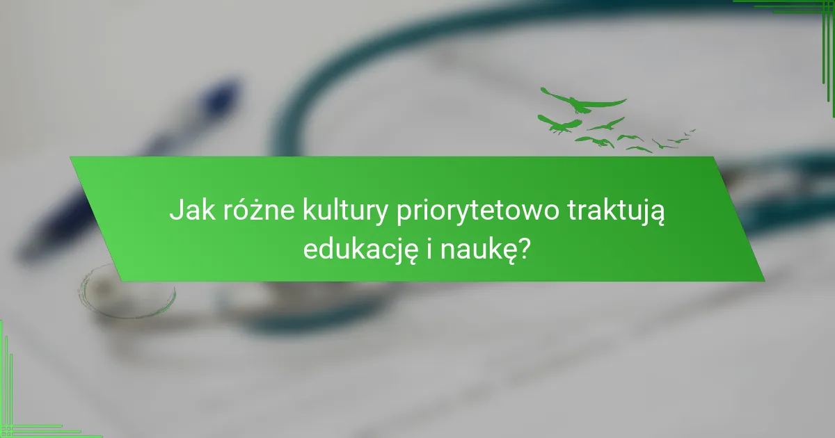 Jak różne kultury priorytetowo traktują edukację i naukę?