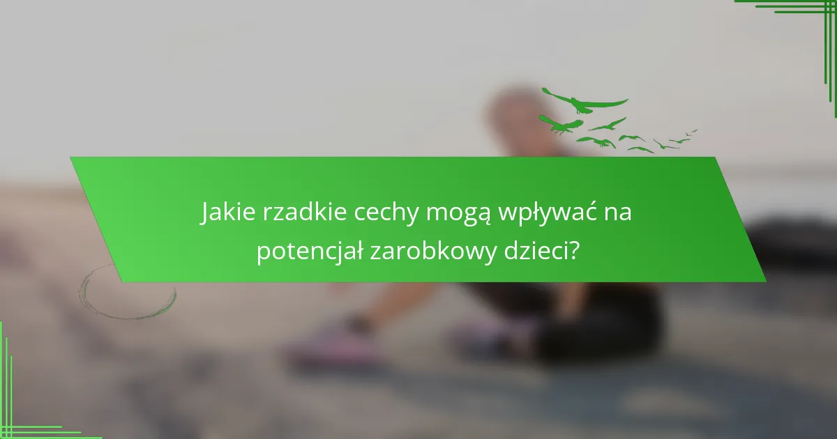 Jakie rzadkie cechy mogą wpływać na potencjał zarobkowy dzieci?