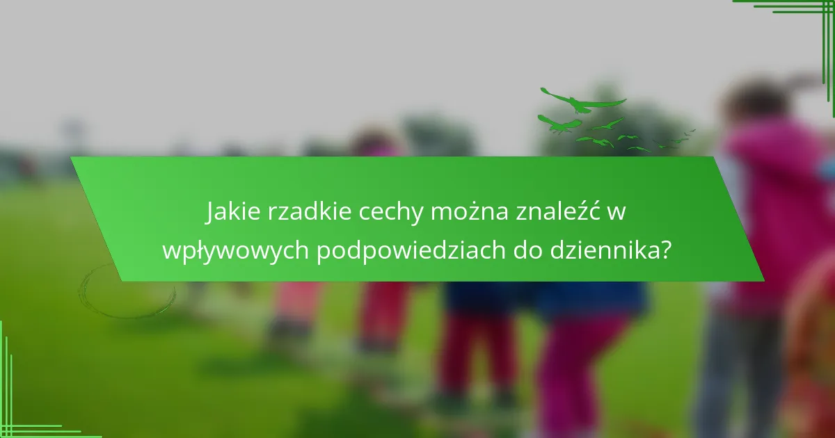 Jakie rzadkie cechy można znaleźć w wpływowych podpowiedziach do dziennika?