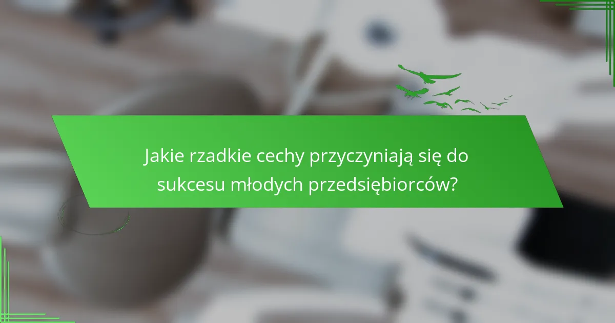 Jakie rzadkie cechy przyczyniają się do sukcesu młodych przedsiębiorców?