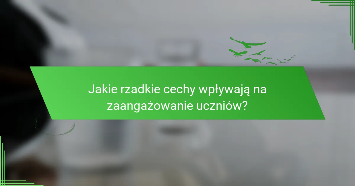 Jakie rzadkie cechy wpływają na zaangażowanie uczniów?