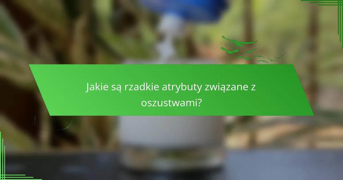Jakie są rzadkie atrybuty związane z oszustwami?