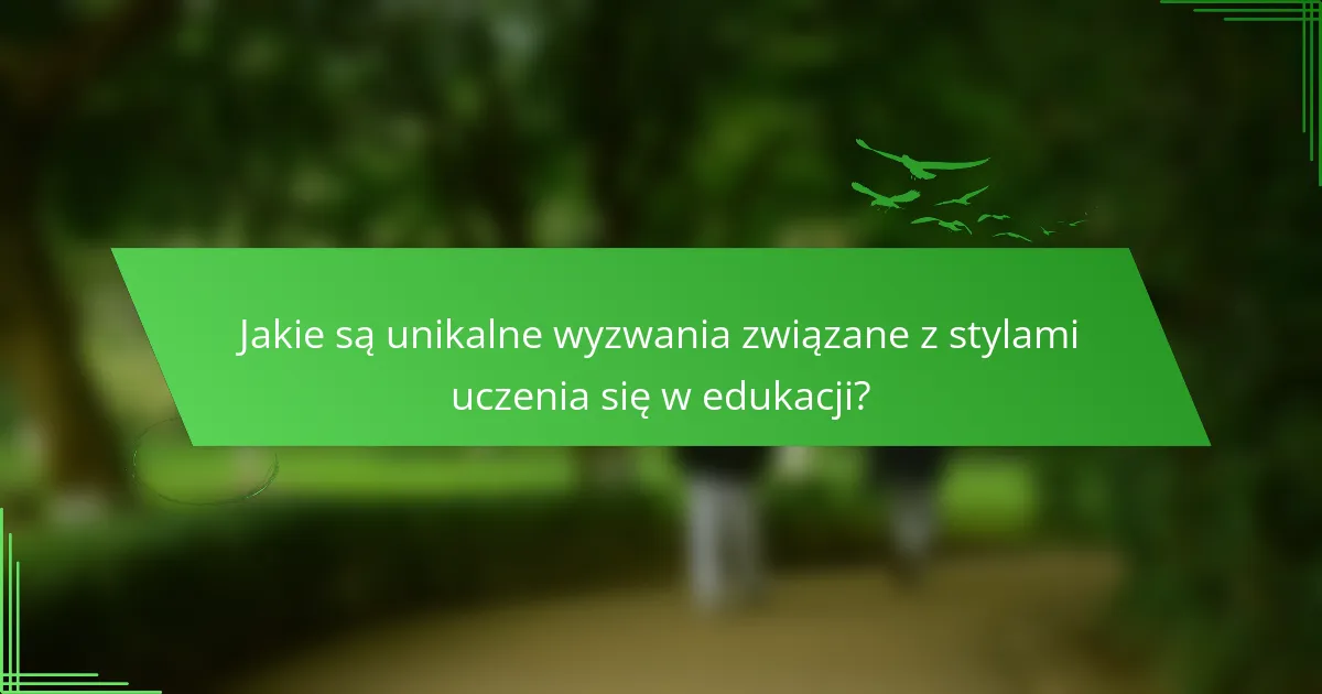 Jakie są unikalne wyzwania związane z stylami uczenia się w edukacji?