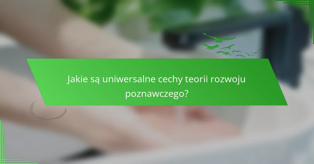 Jakie są uniwersalne cechy teorii rozwoju poznawczego?