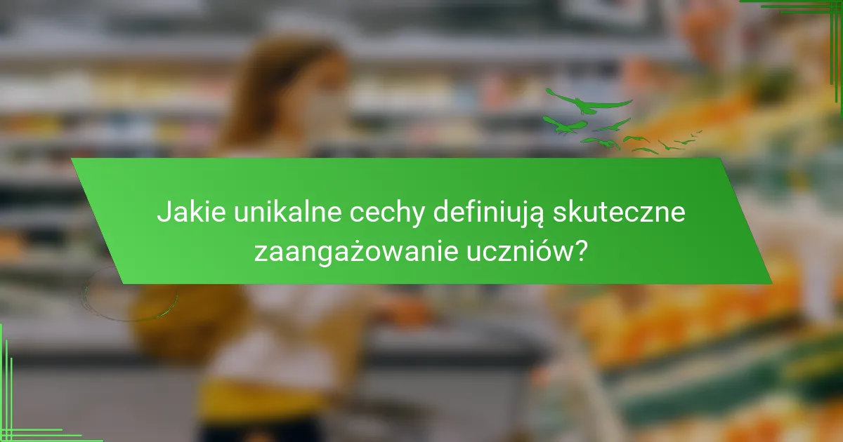 Jakie unikalne cechy definiują skuteczne zaangażowanie uczniów?
