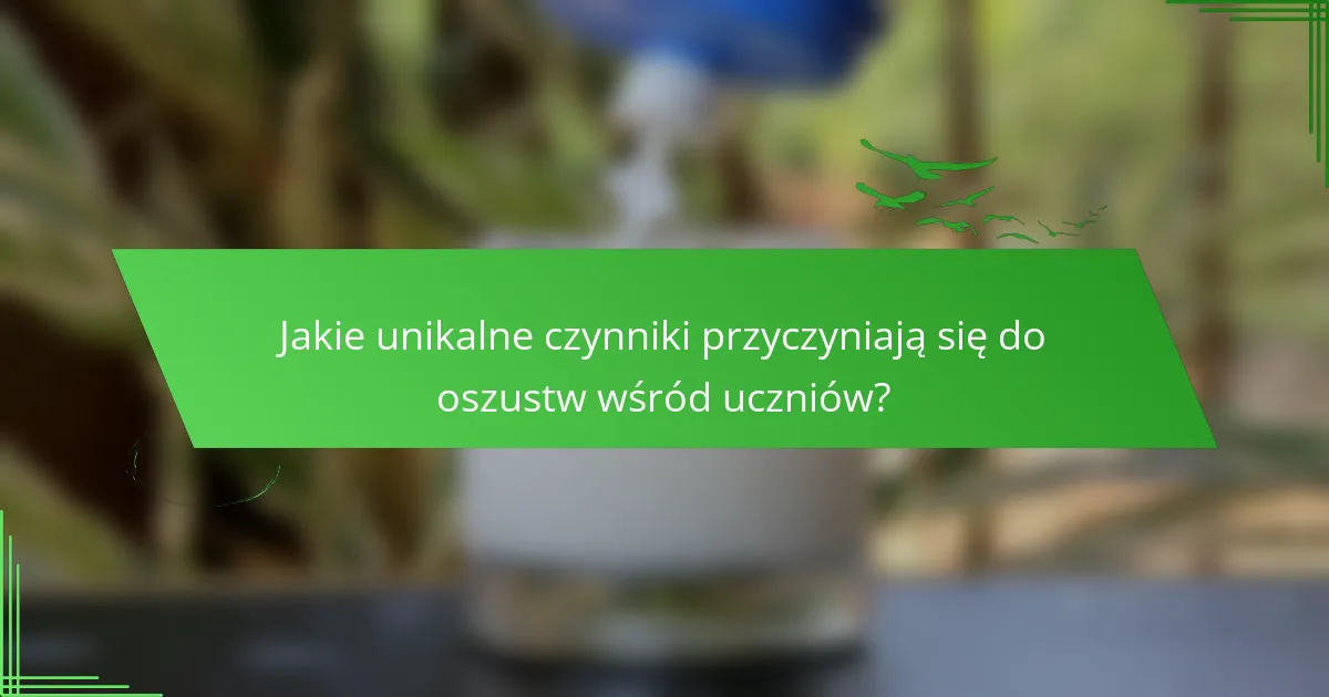 Jakie unikalne czynniki przyczyniają się do oszustw wśród uczniów?