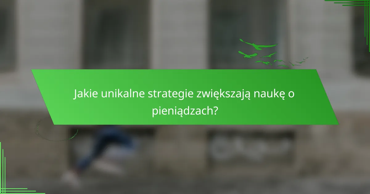 Jakie unikalne strategie zwiększają naukę o pieniądzach?
