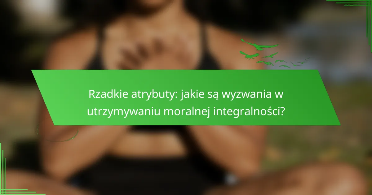 Rzadkie atrybuty: jakie są wyzwania w utrzymywaniu moralnej integralności?